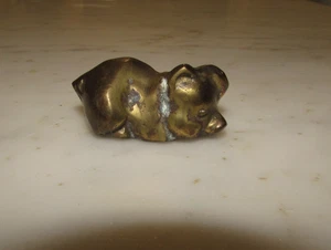 Antiker chinesischer Bronze Rollgewicht Schwein Briefbeschwerer - Bild 1 von 8