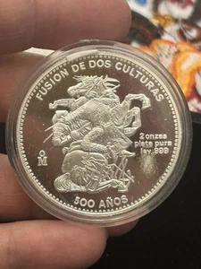 SASA Fusión De Dos Culturas 2 Ounces Pure Silver Tougher Govt Issued Silver - Picture 1 of 2