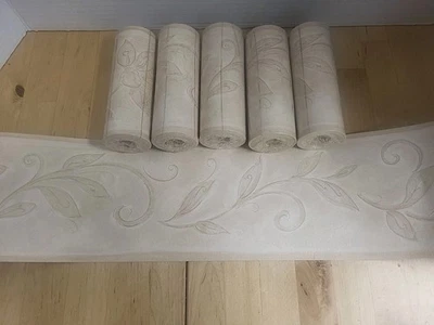 Papel de parede Brewster 5 rolos BORDER!!NOVO LACRADO pré-colado lavável 5 jardas por - Imagem 1 de 4