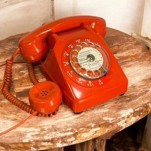 Telefon Cdt Paris Socotel S63 pomarańczowy 1976 Telefon obrotowy. - Zdjęcie 1 z 18