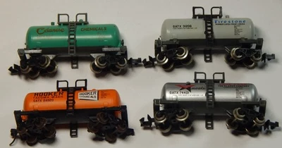 4) ATLAS SHORTY TANK CARS HOOKER,FIRESTONE,GATX + NO BOX N GAUGE GREAT SHAPE - Image 1 of 2
