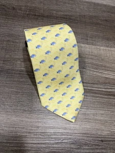 Cravatta Tommy Hilfiger uomo 100% seta all over pesce subacqueo gialla - Foto 1 di 8