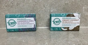 2 X Tom's Of Maine Creamy Bar Soap 5 oz - Lavender & Shea / Creamy Coconut Scent - Picture 1 of 1
