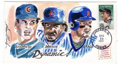 Baseball Sandberg, Dawson, Grace Chicago Cubs 1991 Hand Painted Wild Horse - Image 1 of 2