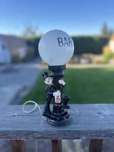 Vintage Charlie Chaplin Bar Light Ceramic Lamp Drunk Bourbon Marukai Rare Japan - Picture 1 of 4