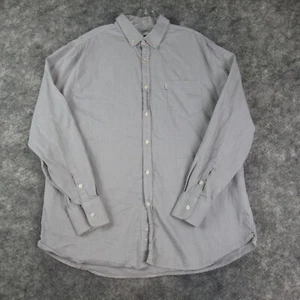Five Four Shirt Mens 2XL XXL Gray Solid Long Sleeve Button Up Cotton Casual - Picture 1 of 14