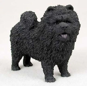 Chow Chow Figurine Hand Painted Statue Black - Picture 1 of 1