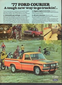 Impresión publicitaria vintage coche automático Ford 1977 camión ruedas libres mensajero naranja - Imagen 1 de 1
