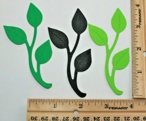 🙂10 adornos troquelados de papel de cartón LEAF STEM - Imagen 1 de 11