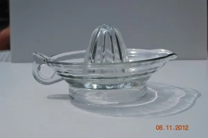 Vintage Clear Glass Reamer/Juicer with Spout and opposing handle - Picture 1 of 5