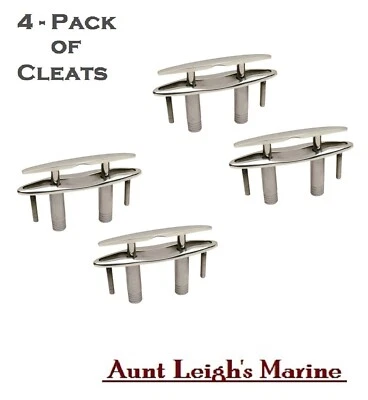 4-Pk Seachoice Acero Inoxidable 6" Tirador Empotrado Cubierta Dock Tacos con Tachuelas Foto 1 de 4