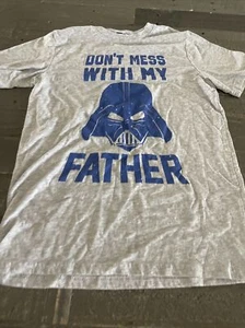 GREY UNISEX YOUTH KIDS XL ‘Don’t mess with My Father’ Darth Vader T SHIRT DC7 - Picture 1 of 3