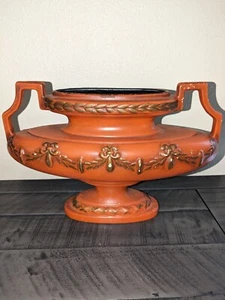 Vtg Haeger Mid -Century Modern Double Square Handled Urn Vase With Gold Gilding - Picture 1 of 11