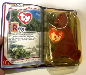 Ty Teenie Beanie Baby - Rex, the T-Rex, Brand New - still in bubble pack 2000 - Picture 1 of 12