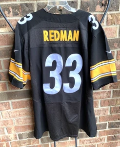 NFL Pittsburgh Steelers Issac Redman 33 Nike On Field Black Sewn Jersey Men 56 - Picture 1 of 20