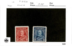 Canada, Postage Stamp, #219, 221 Mint NH, 1935 King George (AC) - Picture 1 of 1