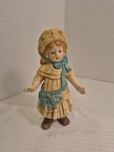 Victorian Design Dress & Hat Bisque Porcelain Girl Ornament Figurine 5 3/4" T - Picture 1 of 9