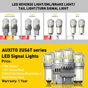 2PC Super Bright LED 1156 P21W 7506 Reverse Backup Light Bulb 6000K White AUXITO - Picture 1 of 67
