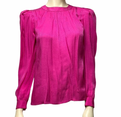 80s YSL Silk Blouse Pink Yves Saint Laurent Rive Gauche France Designer Top Vtg - Image 1 of 4