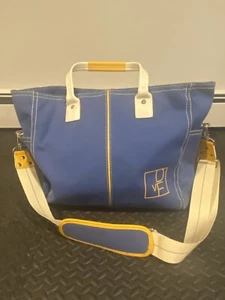 Diane Von Furstenberg Over Night Blue & Yellow Tote Bag With Toiletry Bag - Picture 1 of 15