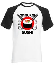 Samurai Sushi japanisches Restaurant Herren Baseballshirt Japan Fisch Essen Tokio
