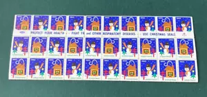 1963 Christmas Seals Full Stamp Sheet United States House & Snow 100 Proof Sheet - Picture 1 of 3
