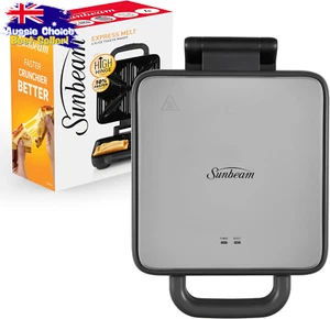 4 Slice Toastie Maker Sandwich Press Grill Deep Fill Fast Heat Easy Clean Grey - Picture 1 of 12