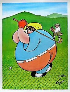 Xavier Cugat (1900-1990)-"Fat Golfer"-LE Lithograph/Paper/Signed/Numbered/LOA 