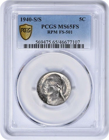 1940-S/S Jefferson Nickel RPM FS-501 MS65FS PCGS Cover