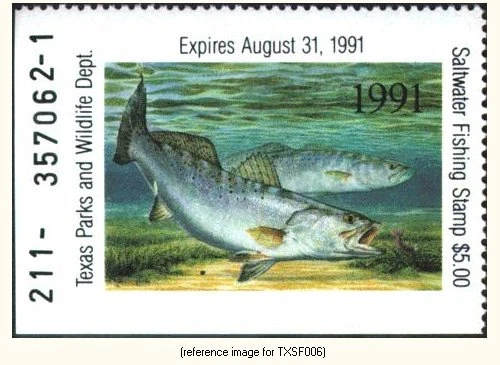 D2K Texas Saltwater Fishing 1990-1 $5.00 (Speckled Trout) - Image 1 of 1