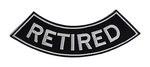 Weißer Rocker zum Aufbügeln unten im Ruhestand großer Patch für Jacke Weste - Bild 1 von 2