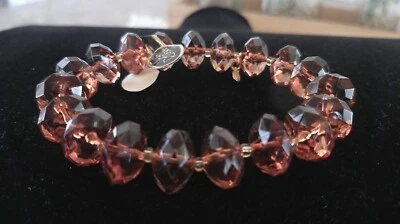 Joan Rivers Glass Stretch Bracelet Czech Republic with Blue Velvet Bag - Image 1 of 4