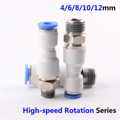 High-speed Rotation Pneumatic Hose Straight Connector Push-in x Thread 1200 RPM - Image 1 of 4