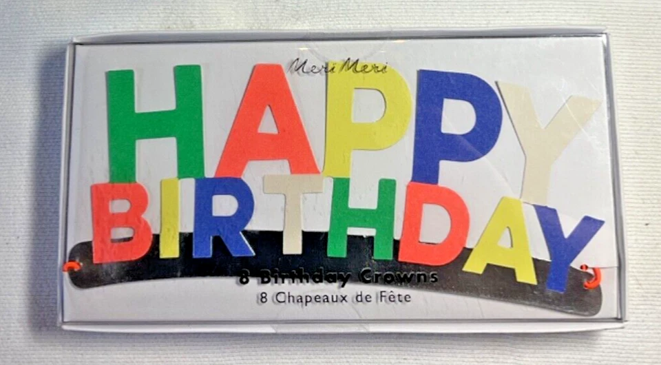 2 Meri Meri Pompom Felt Dress-Up Kids Party Crown Gold/Pink Adjustable