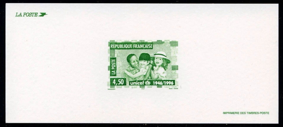 FRANCE . 1996 UNICEF Anniversary (2543) . Reduced Size Deluxe Proof - Image 1 of 1