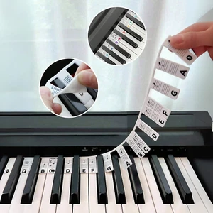 PIANO KEYBOARD NOTE LABELS REMOVABLE SILICONE PIANO STICKERS 88 KEYS REUSABLE UK - Picture 1 of 8