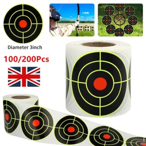 100/200x Splatter Targets Shooting 3" Reactive Target Sticker Self Adhesive Roll - Picture 1 of 20