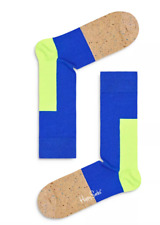 NEW W TAGS Happy Socks Men's Color Block Blue/Green Crew Socks Shoe Sz 8-12