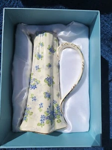 GORGEOUS Burton+Burton 10" Chocolate Pot\Vase Royal Estate Lav/Blue Violets - Picture 1 of 5