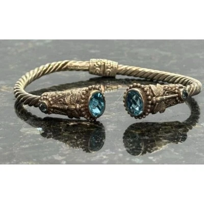 PULSERA SARDA PLATA ESTERLINA 925 Y TOPACIO DISEÑO LIBÉLULA CIELO Foto 1 de 4