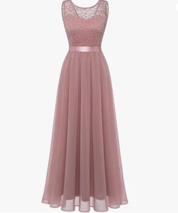BeryLove Women's Wedding Guest Bridesmaid Dresses Sleeveless Lace Long Dress M - Picture 1 of 5