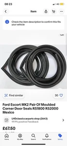 Kit de sellos de puerta moldeada para Ford Escort MK2 y sello de bota - Imagen 1 de 2
