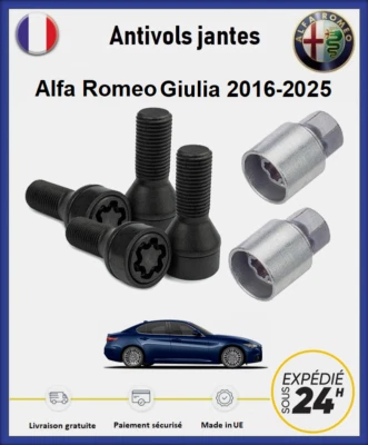 Muttern Diebstahschutzsystem für Räder Schwarz Alfa Romeo Giulia Ab 2016 (4 Foto 1 de 4