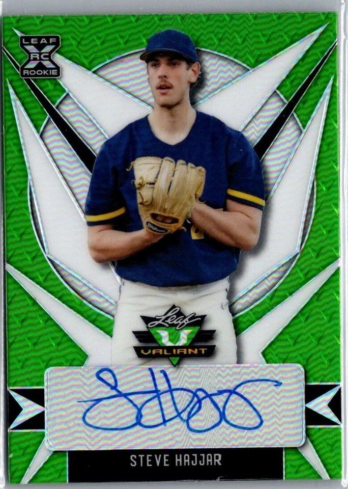 2021 Leaf Valiant Steve Hajjar Green XRC Rookie Auto Autograph #BA-SH1 - Image 1 of 2
