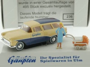 BREKINA Somo Opel Rekord Gänßlen Femme Poussette 1:87 Neuf Emballage 1702-08-99 - Picture 1 of 4
