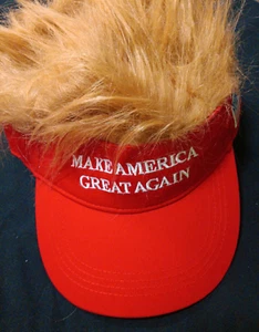 Trump 2024 Sombrero con Pelo Donald Trump Make America Great Again Peluca Sombrero Bordado - Imagen 1 de 1