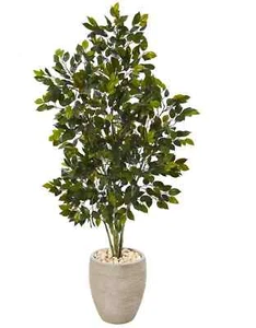 Neu 40,5" Künstlicher Ficusbaum in Keramik Übertopf Dekorative Steine 325 $ NB162 - Bild 1 von 2