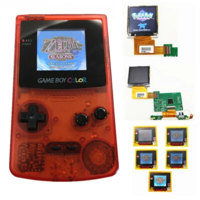 Clear Red Retrofit Game Boy Color GBC Console With Highlight Back Light LCD - Image 1 of 4