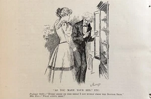 Antiguo cargador grabado en madera As You Make Your Bed 1893 - Imagen 1 de 1