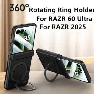 Funda de PC mate con soporte de anillo 360 para Motorola RAZR 60 Ultra 2025 cubierta de vidrio con bisagra - Imagen 1 de 24
